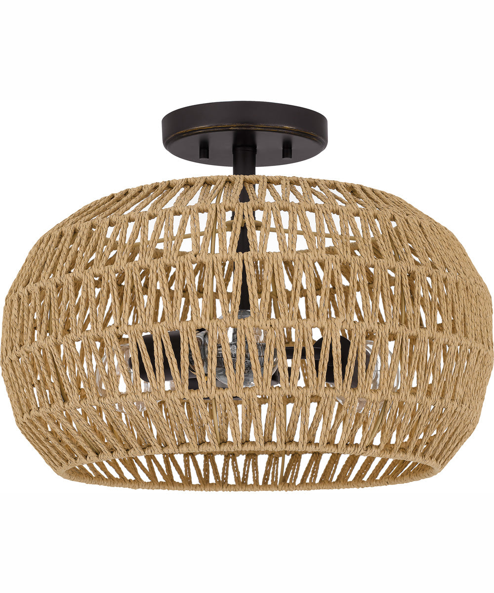 Quoizel Semi-Flush Mount Medium 3-light Semi Flush Mount Palladian Bronze