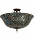 24" Wide Tiffany Fishscale Flushmount