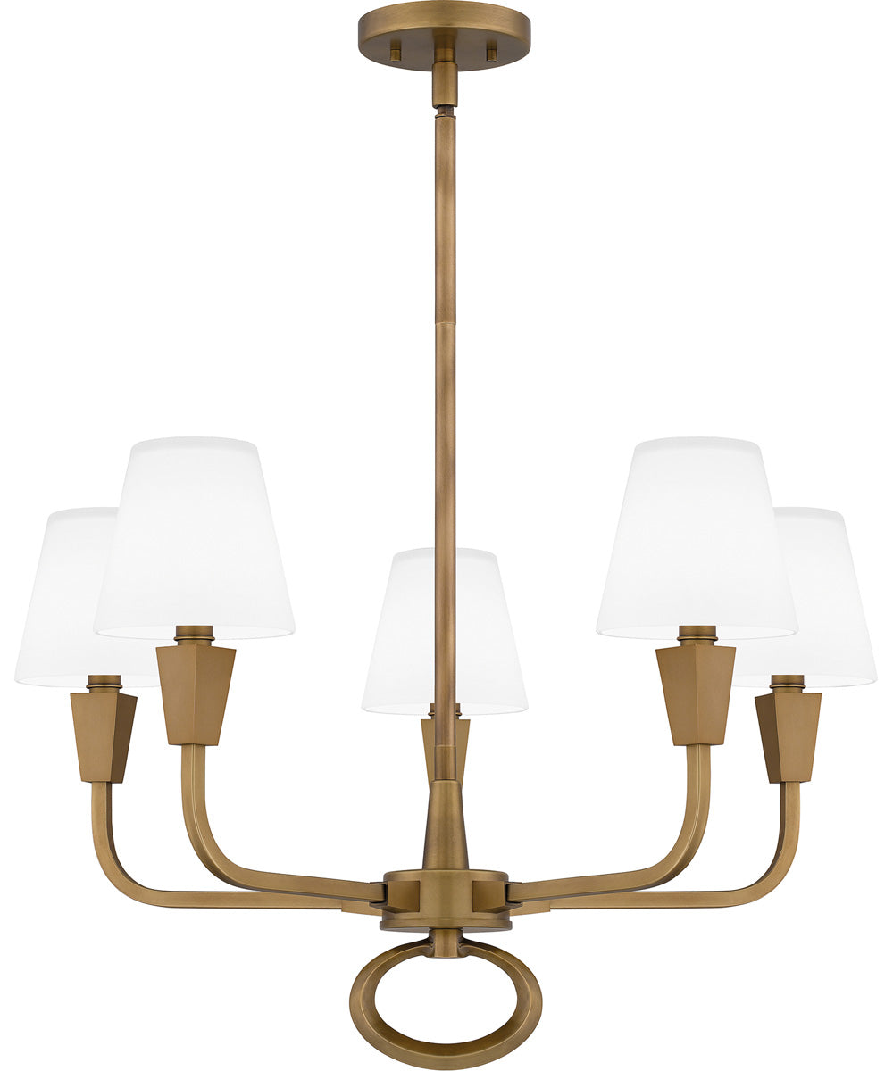Mallory 5-light Chandelier Weathered Brass