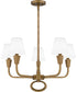 Mallory 5-light Chandelier Weathered Brass