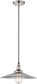 14"W Vintage 1-Light Pendant Polished Nickel