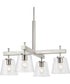 Saffert 4-Light New Traditional Clear Glass Chandelier Light Brushed Nickel