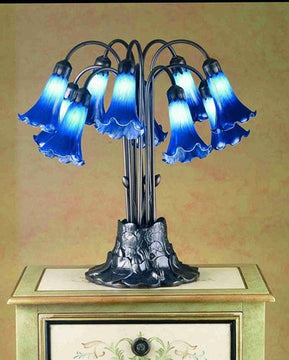 22"H Pond Lily  10-Light Tiffany Table Lamp