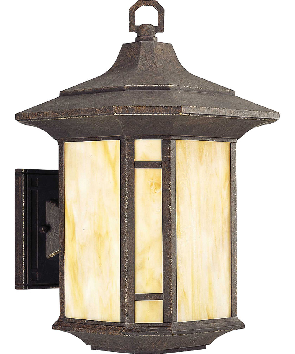 Arts Crafts 1-Light Medium Wall Lantern Weathered Bronze