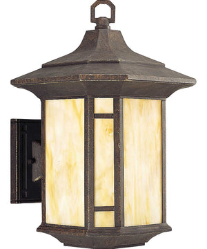 Arts Crafts 1-Light Medium Wall Lantern Weathered Bronze