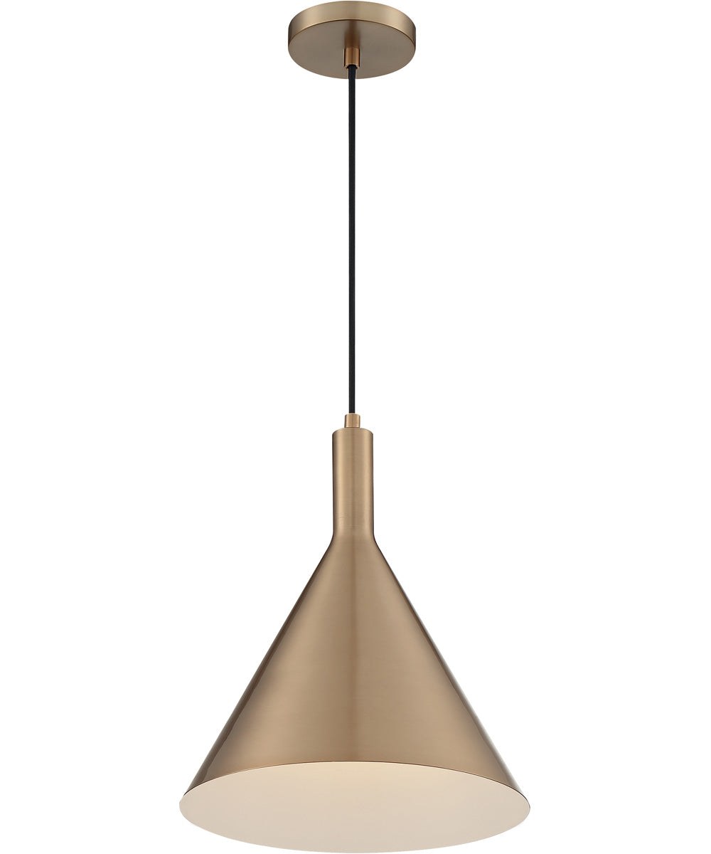 12"W Lightcap 1-Light Pendant Burnished Brass