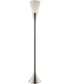 Willes 1-Light Floor Lamp Brushed Nickel/Frost Glass Shade
