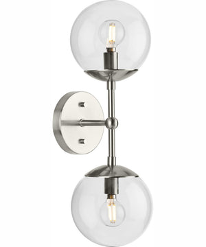 Atwell 2-Light Mid-Century Modern Wall Sconce Brushed Nickel
