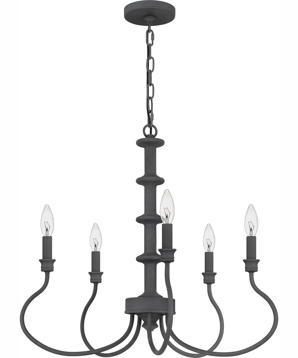 Adela 5-light Chandelier Mottled Black