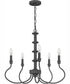Adela 5-light Chandelier Mottled Black
