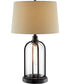 Anton 2-Light Table Lamp W/Night Light Black/Fabric Shade