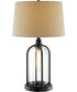 Anton 2-Light Table Lamp W/Night Light Black/Fabric Shade