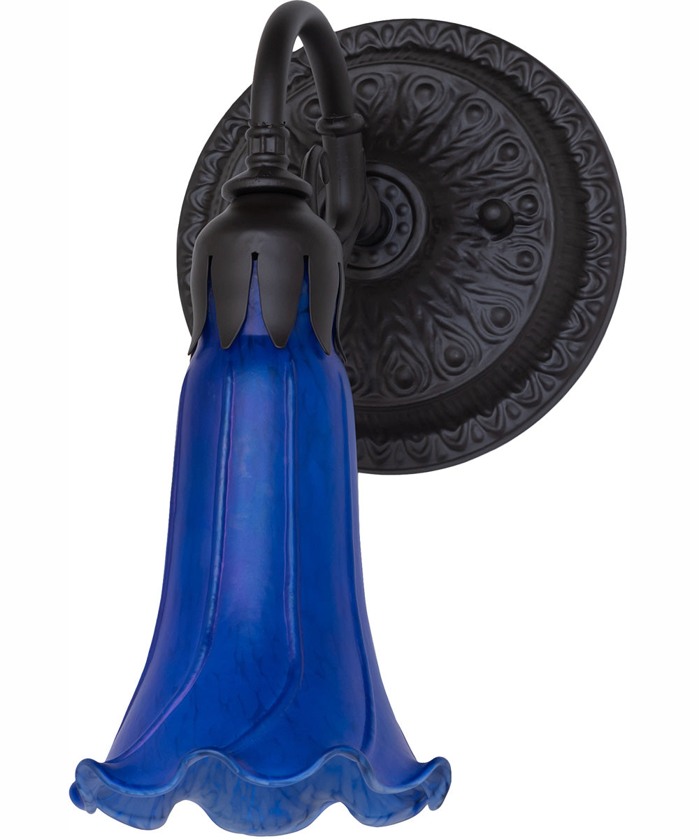 5.5" Wide Blue Tiffany Pond Lily Wall Sconce