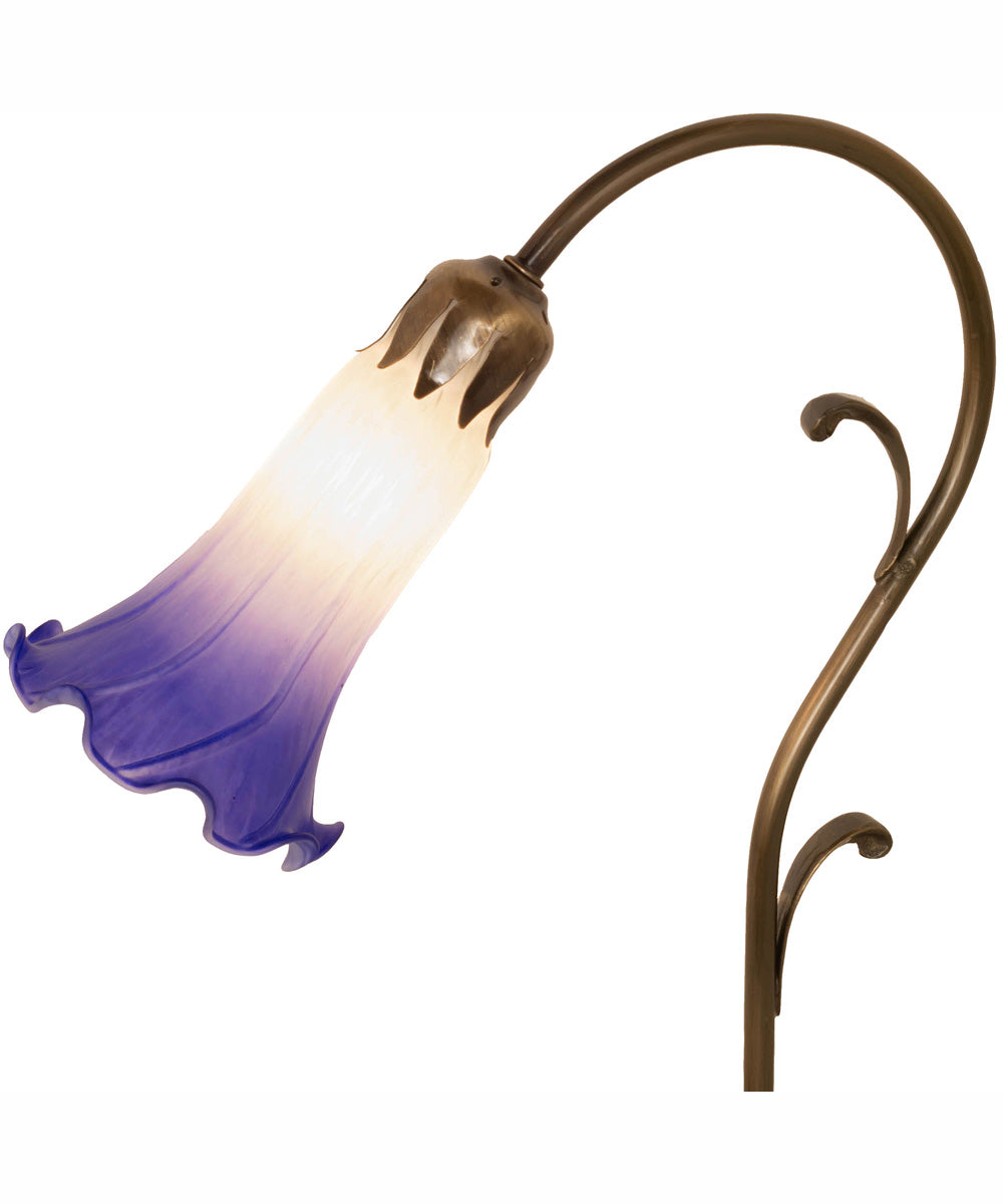 15" High Blue/White Tiffany Pond Lily Accent Lamp