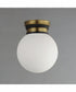 San Simeon 1-Light LED Flush Mount Black / Natural Aged Brass