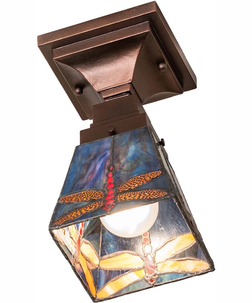 5" Square Prairie Dragonfly Flushmount