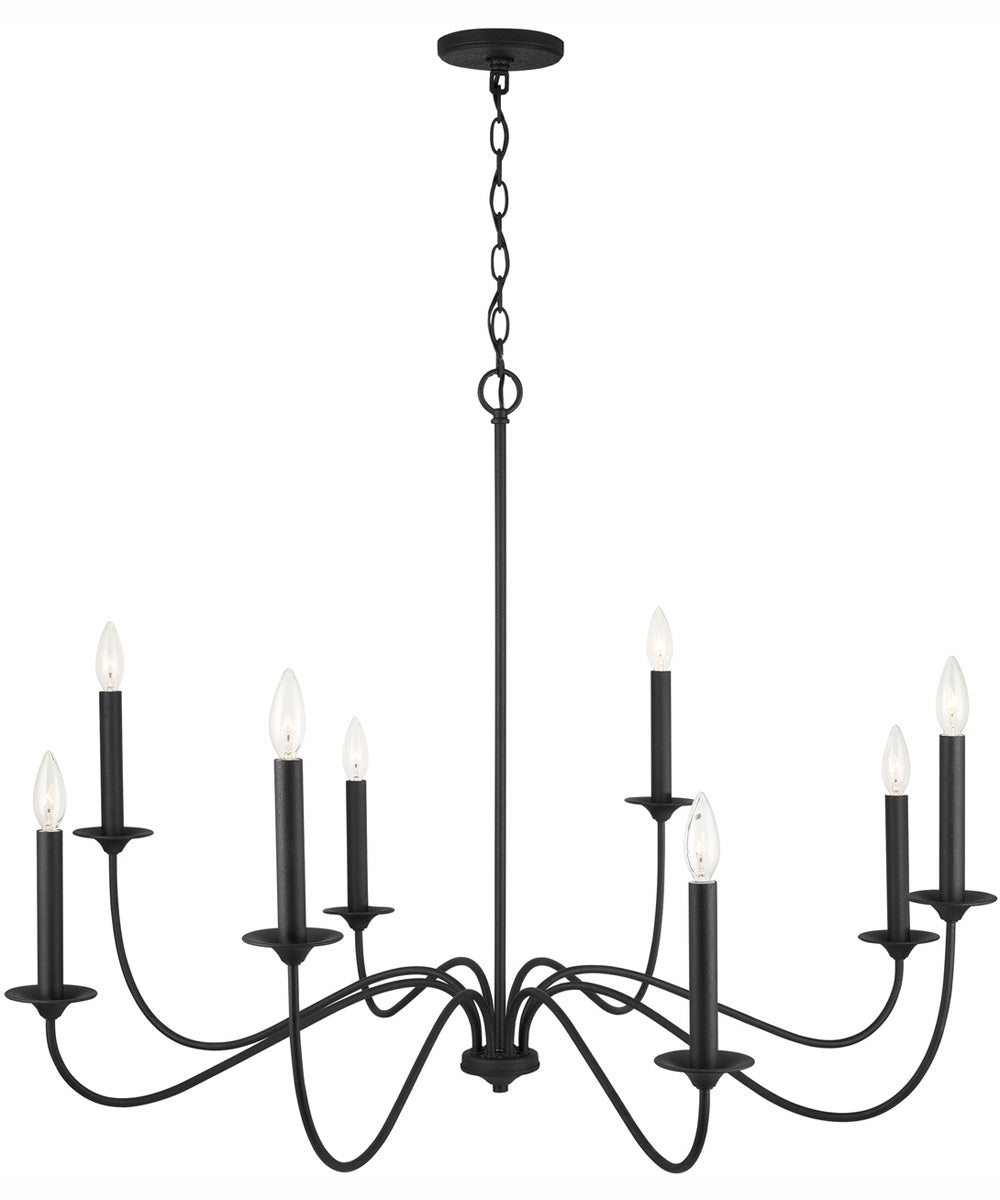 Vincent 8-Light Chandelier Black Iron