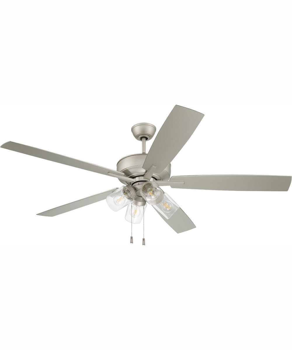 60" Outdoor Super Pro 104 4-Light Indoor/Outdoor Ceiling Fan Painted Nickel