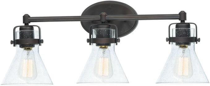 24"W Seafarer 3-Light Bath Vanity With Bulbs Oil Rubbed Bronze