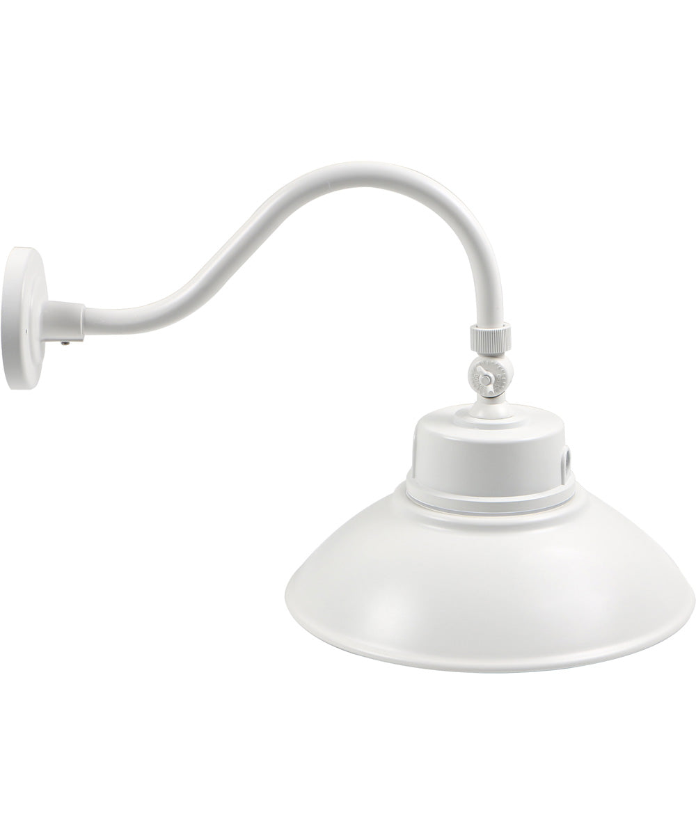 Outdoor Barn Gooseneck Wall Light White Finish, 15"h