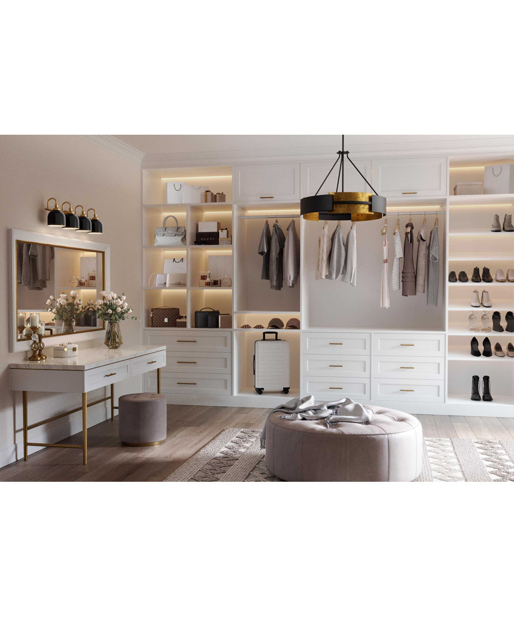 Dalton 4-Light Farmhouse Metal Shade Bath Vanity Light Vintage Brass