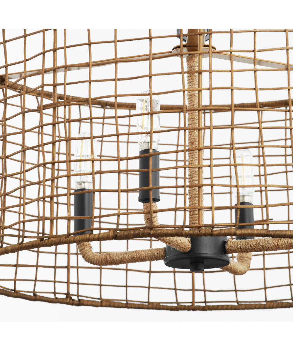 Abaca 4-light Pendant Matte Black