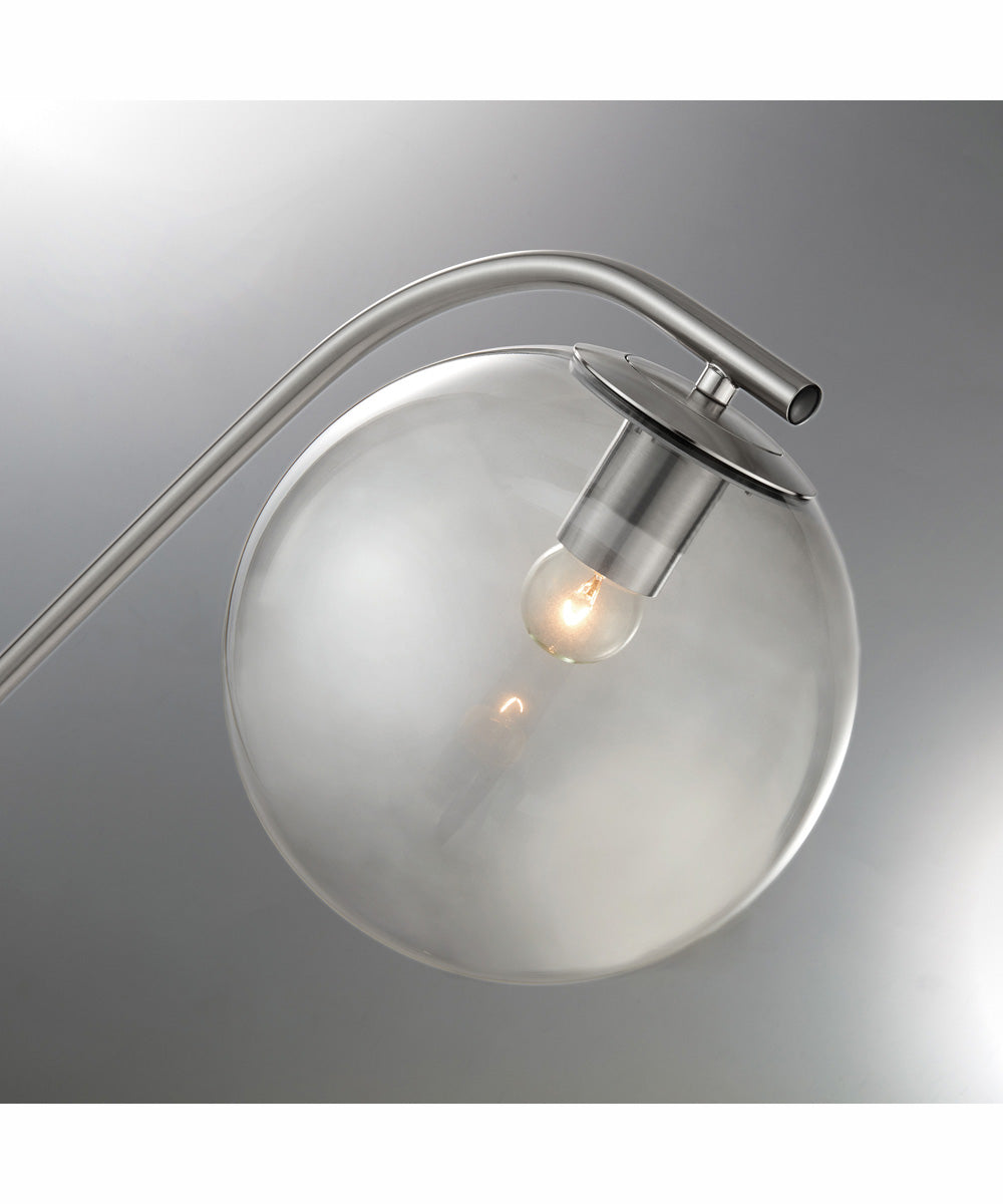 Roden 1-Light Floor Lamp Brushed Nickel/Smoke Glass Shade