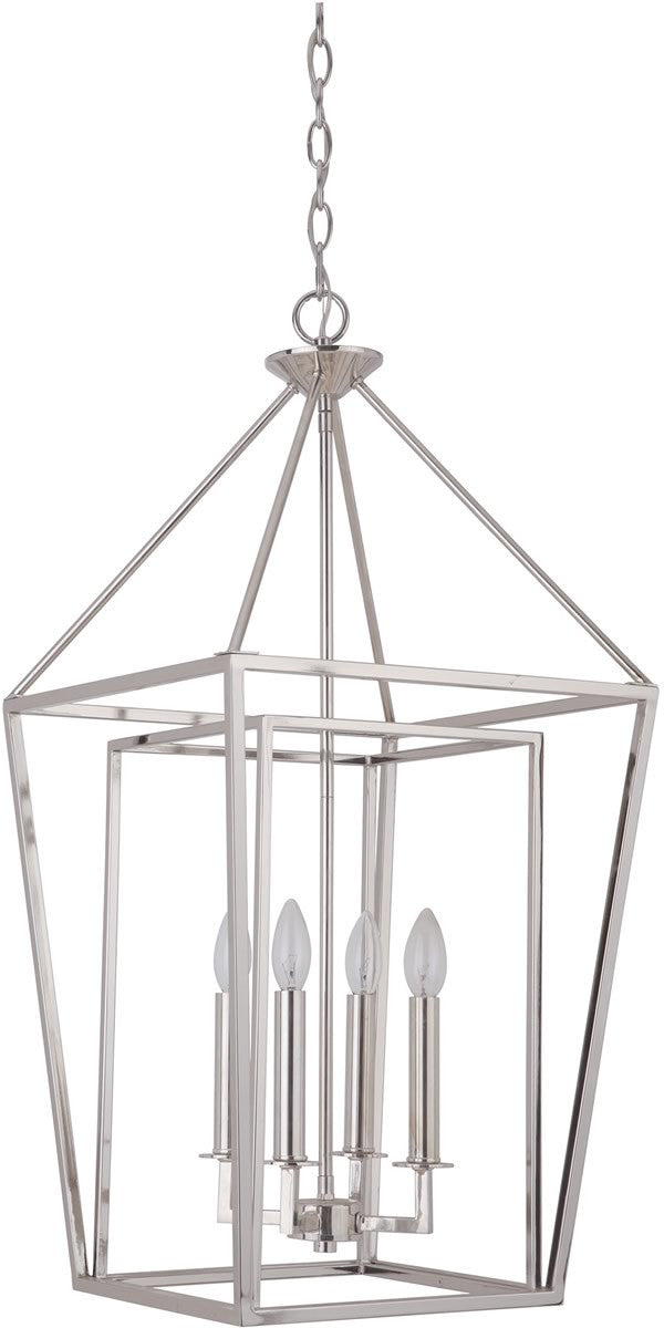16"W Hudson 4-Light Foyer Light Polished Nickel