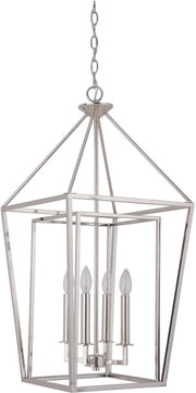 16"W Hudson 4-Light Foyer Light Polished Nickel