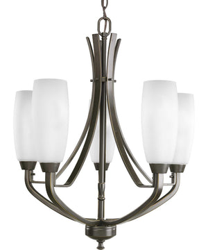 Wisten 5-Light Etched Glass Modern Chandelier Light Antique Bronze