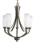 Wisten 5-Light Etched Glass Modern Chandelier Light Antique Bronze