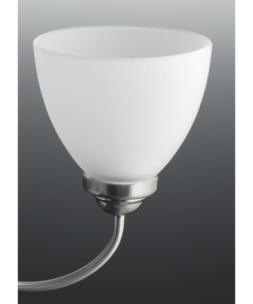 Heart 5-Light Etched Glass Farmhouse Chandelier Light Brushed Nickel