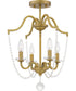 Sunday Medium 4-light Semi Flush Mount Aged Brass
