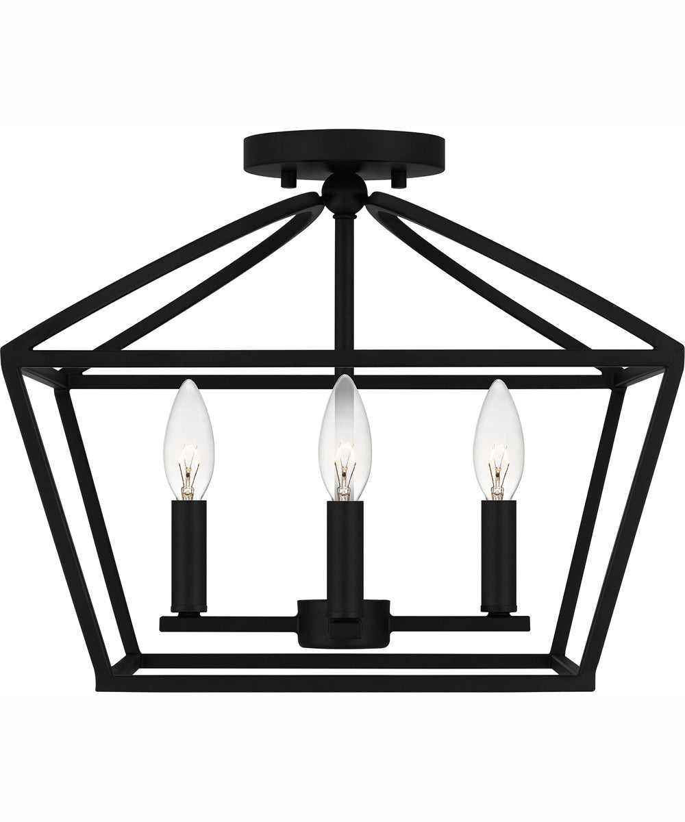 Concho Bay Medium 4-light Semi Flush Mount Matte Black