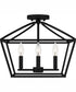 Concho Bay Medium 4-light Semi Flush Mount Matte Black