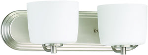 18"W Clarendon 2-Light Bath Vanity Light Brushed Polished Nickel
