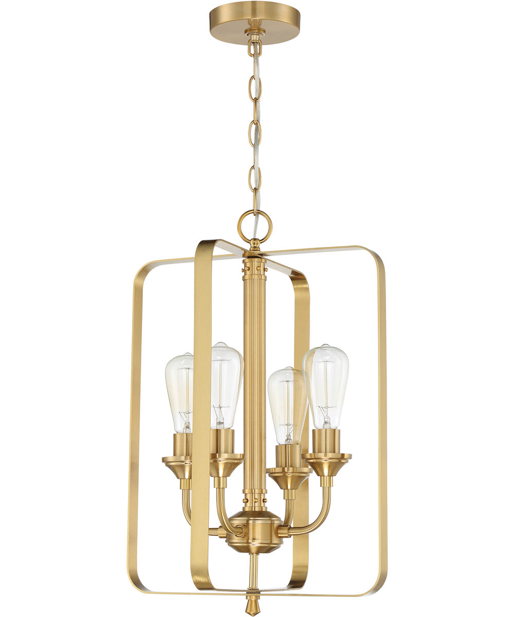 Bridgestone 4-Light Foyer Light Satin Brass