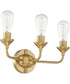 Bridgestone 3-Light Bath Vanity Light Satin Brass