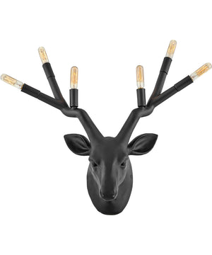 Stag 6-Light Sconce in Black