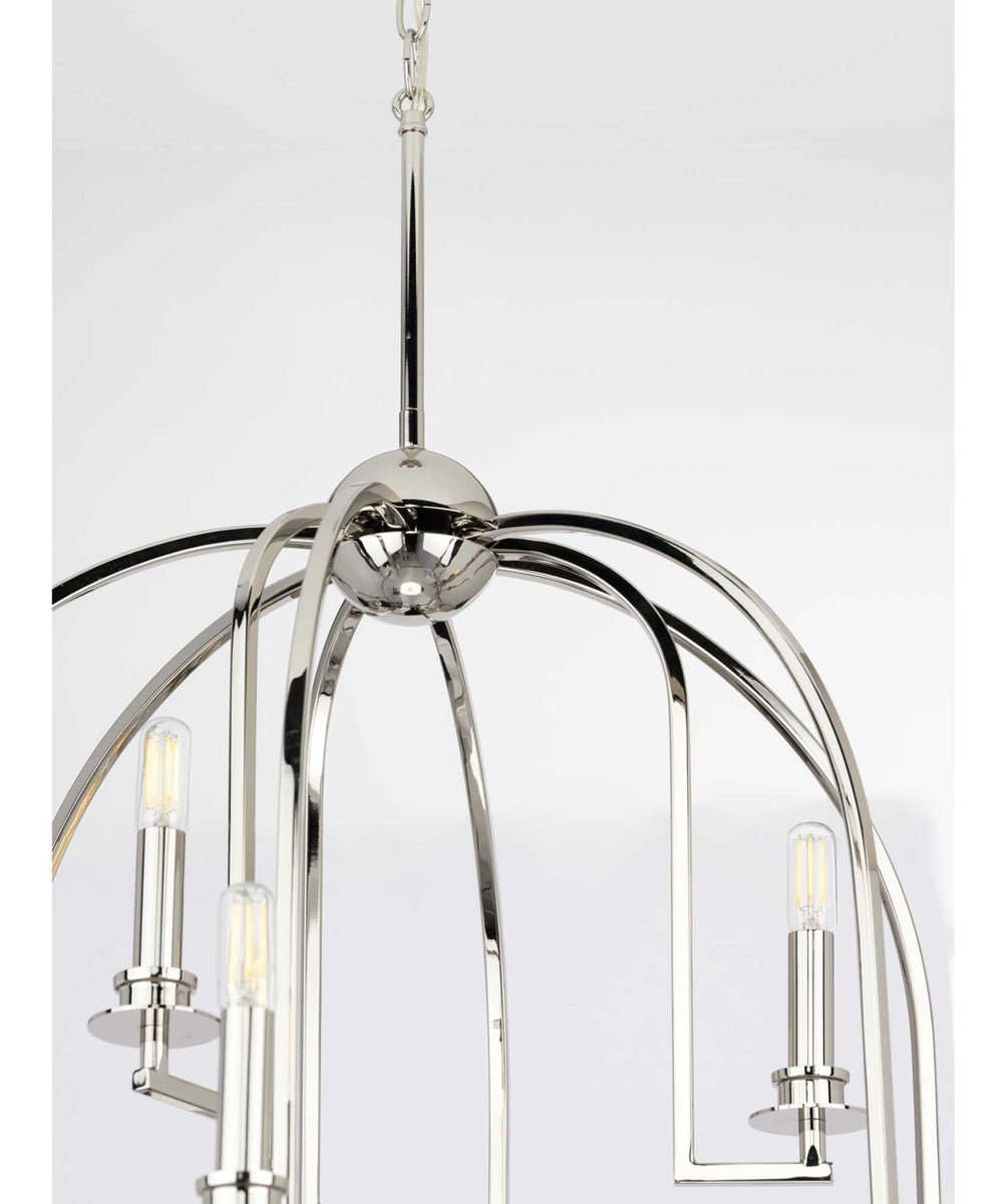 Seneca 9-Light Farmhouse Chandelier Light Polished Nickel
