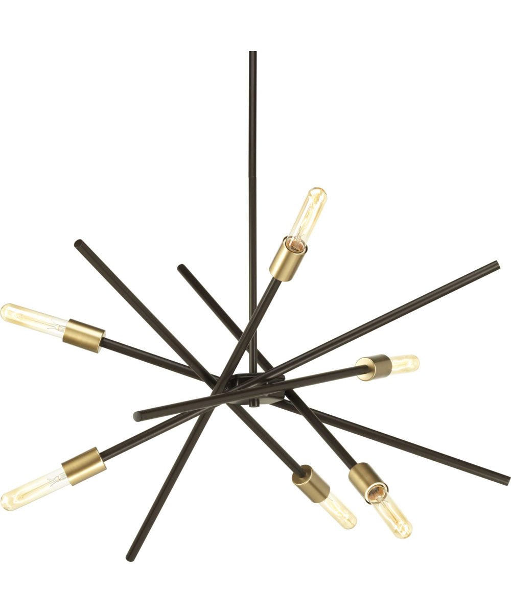 Astra 6-Light Mid-Century Modern Chandelier Light Antique Bronze