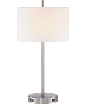 Hotel 2-Light  Table Lamp Satin Nickel