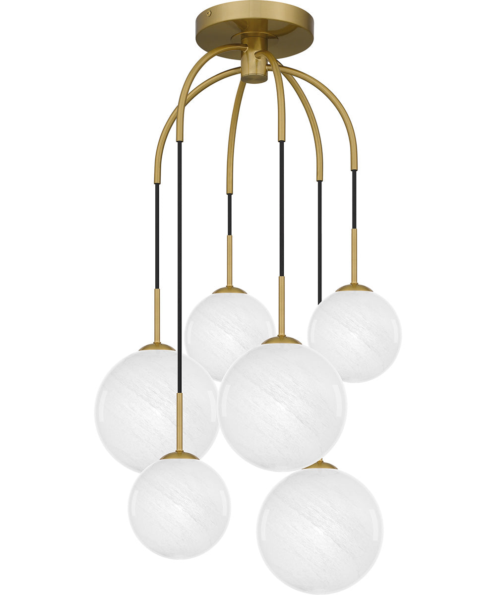 Quoizel Semi-Flush Mount 6-light Pendant Aged Brass
