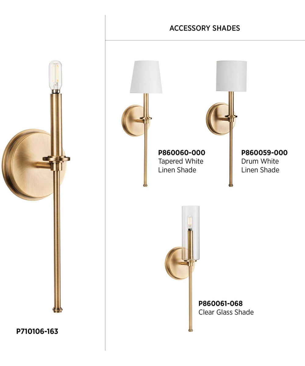 Elara 1-Light New Traditional Wall Light Vintage Brass