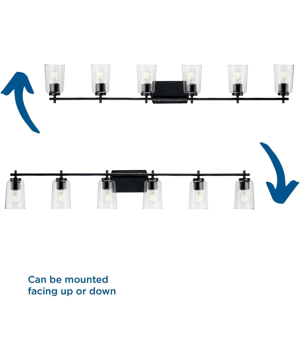 Adley 6-Light New Traditional Clear Glass Bath Vanity Light Matte Black