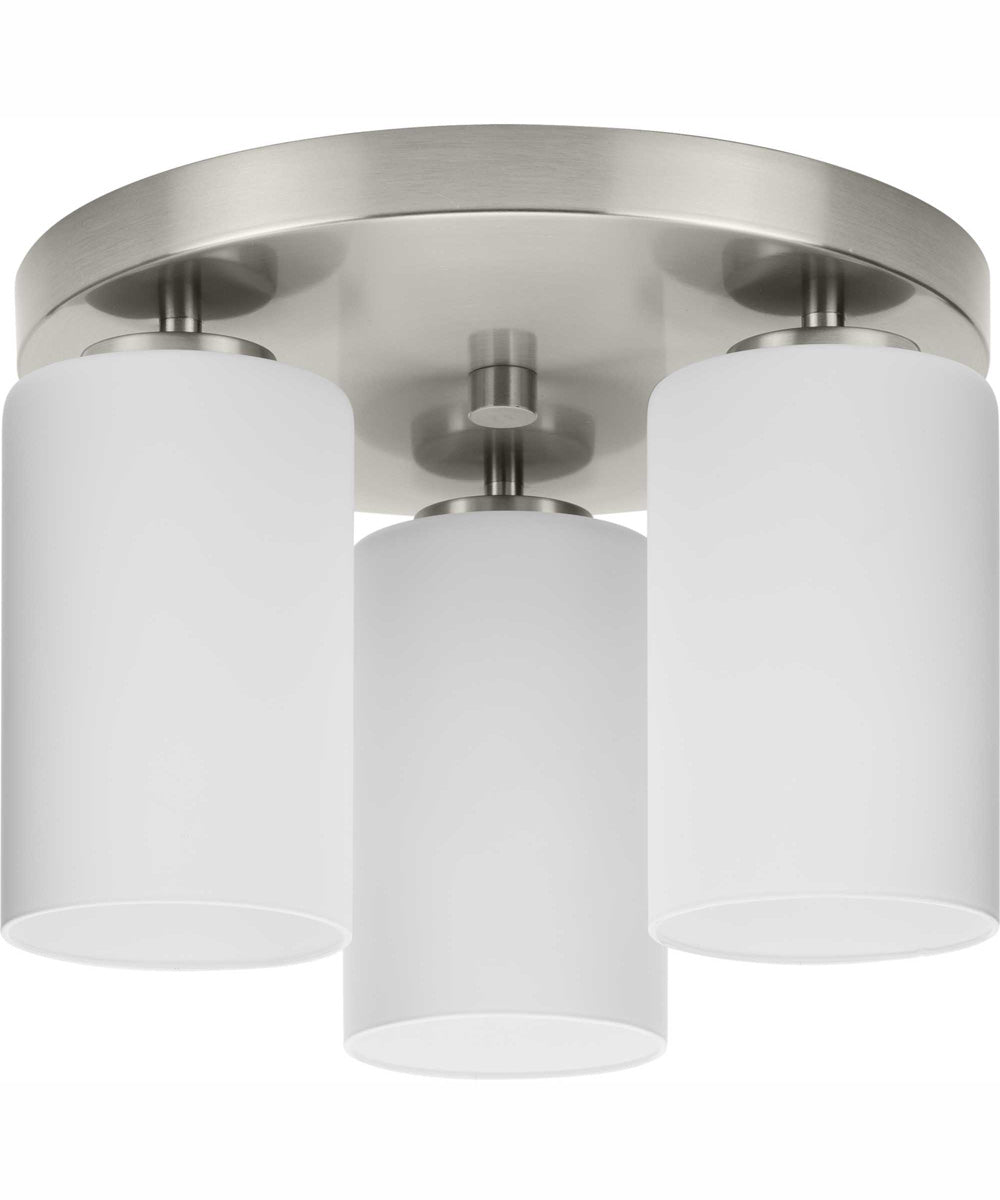 Cofield 12 in. 3-Light Transitional Flush Mount Brushed Nickel