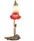 16" High Seafoam/Cranberry Tiffany Pond Lily Accent Lamp