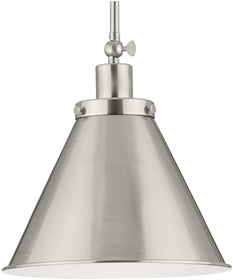 Hinton 1-Light Hanging Vintage Style Hanging Pendant Light Brushed Nickel