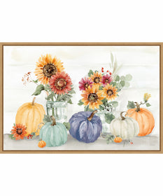 Framed Autumn Ramble VI Navy by Katrina Pete Canvas Wall Art Print (33  W x 23  H), Sylvie Maple Frame