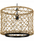 Chandra 1-Light Global Pendant with Woven Shade Matte Black